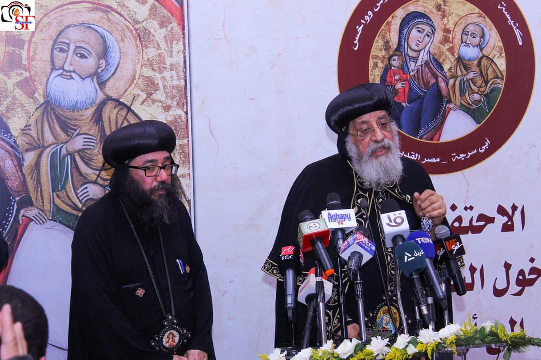 ربان الكنيسة السريانية الأرثوذكسية في مصر يشهد المؤتمر الصحفي لقداسة البابا تواضروس الثاني