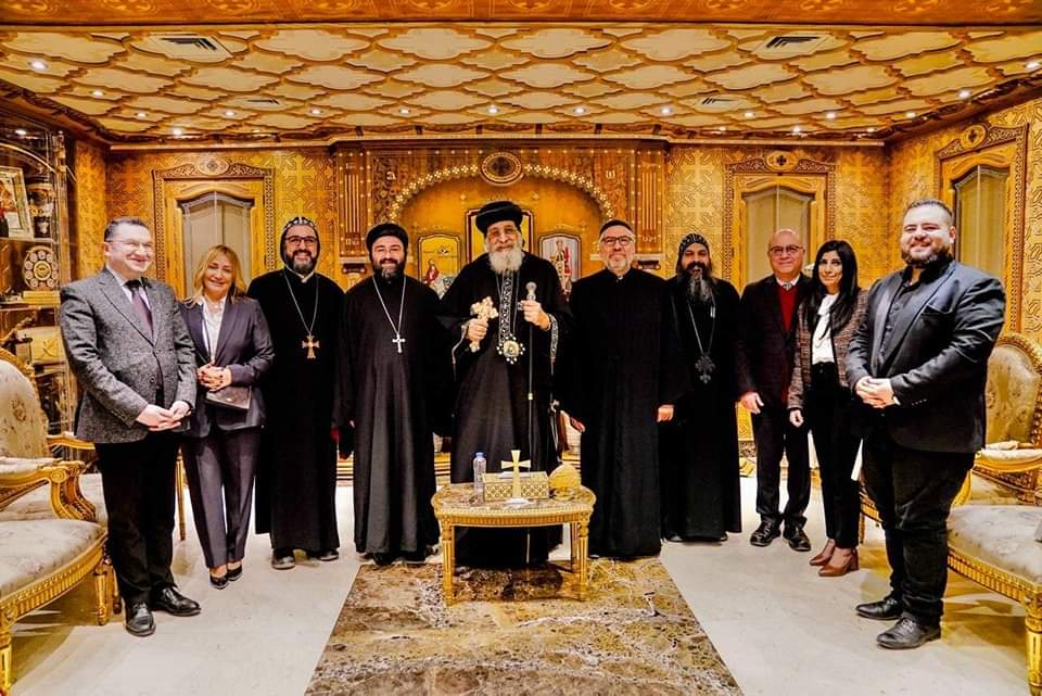 النائب البطريركي للكنيسة السريانية الأرثوذكسية في مصر بالوكالة يزور قداسة البابا تواضروس