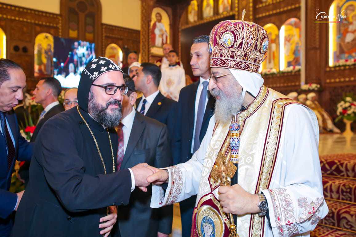 ربان الكنيسة السريانية الأرثوذكسية في مصر يشارك في قداس عيد الميلاد المجيد في العاصمة الإدارية الجديدة