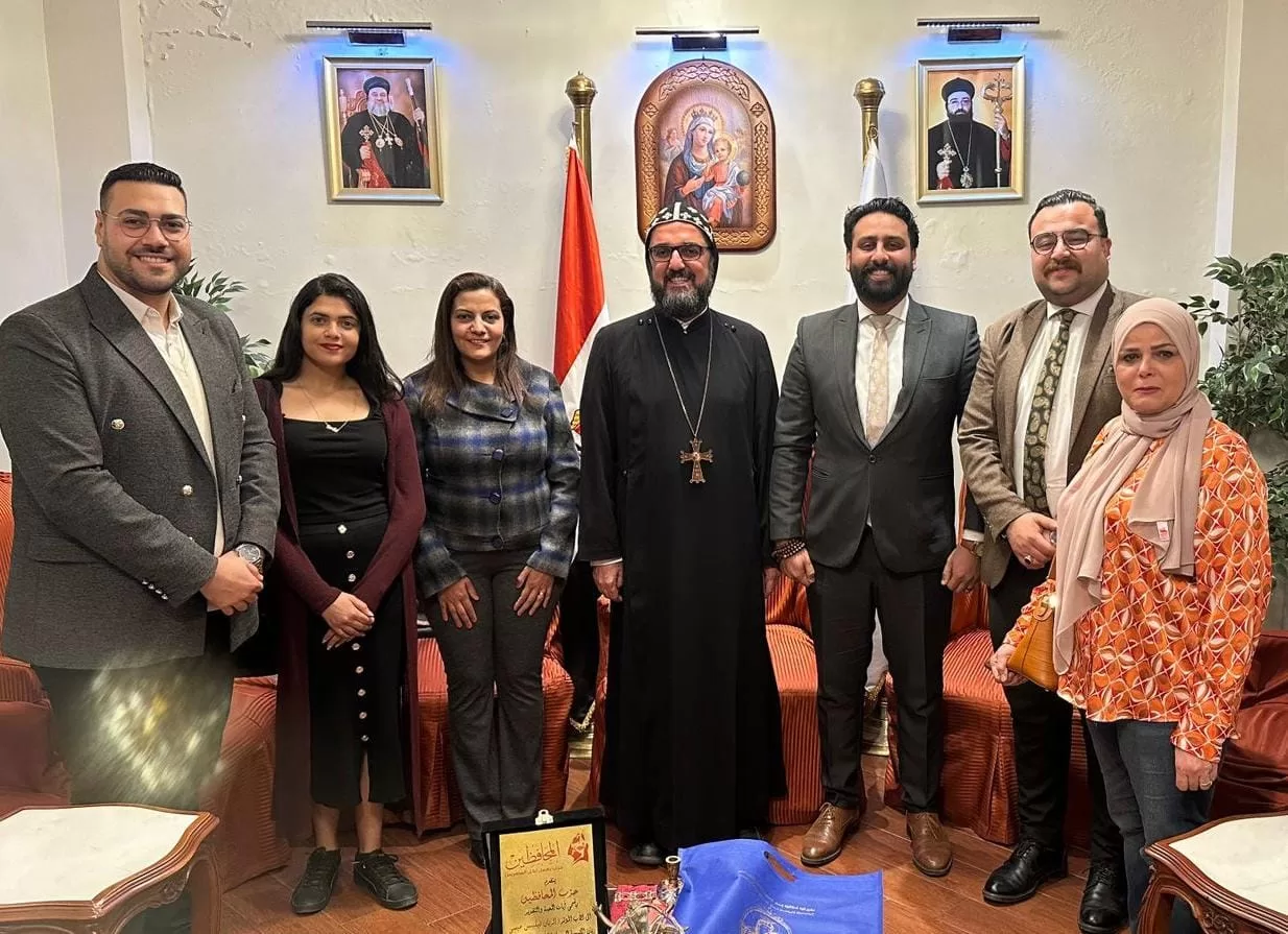 ربان الكنيسة السريانية الأرثوذكسية في مصر يستقبل المجلس التنفيذي لحزب المحافظين